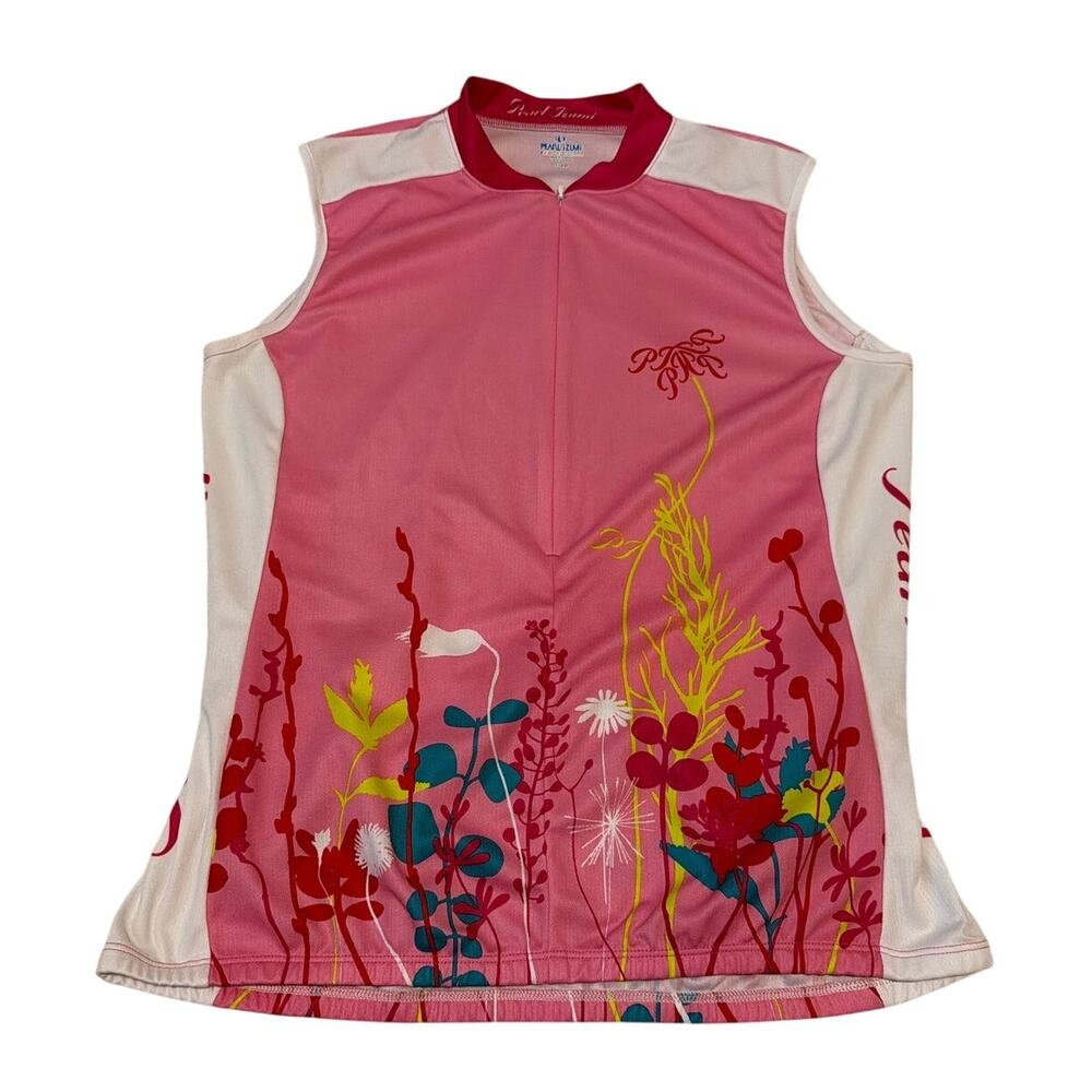 Pearl Izumi Sleeveless Cycling Jersey Pink Wildflower Floral Women's XL